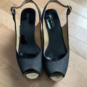 Jimmy Choo Denim Blue platform sandals size 39 EU size 9 or 8.5 us